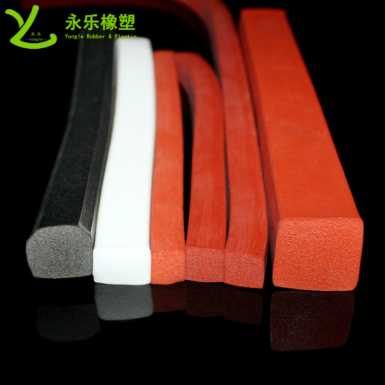 擠出防撞發(fā)泡硅膠條，阻燃發(fā)泡硅膠條，無(wú)氣味門(mén)窗發(fā)泡硅膠密封條