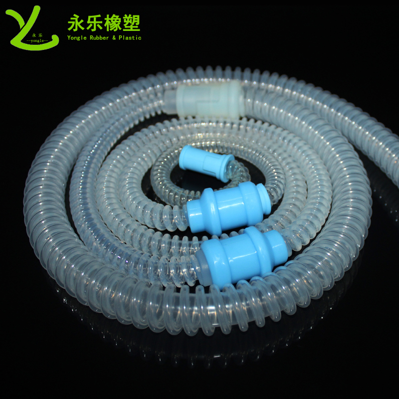 呼吸機硅膠波紋管，透明硅膠波紋管，擠出波紋硅膠管